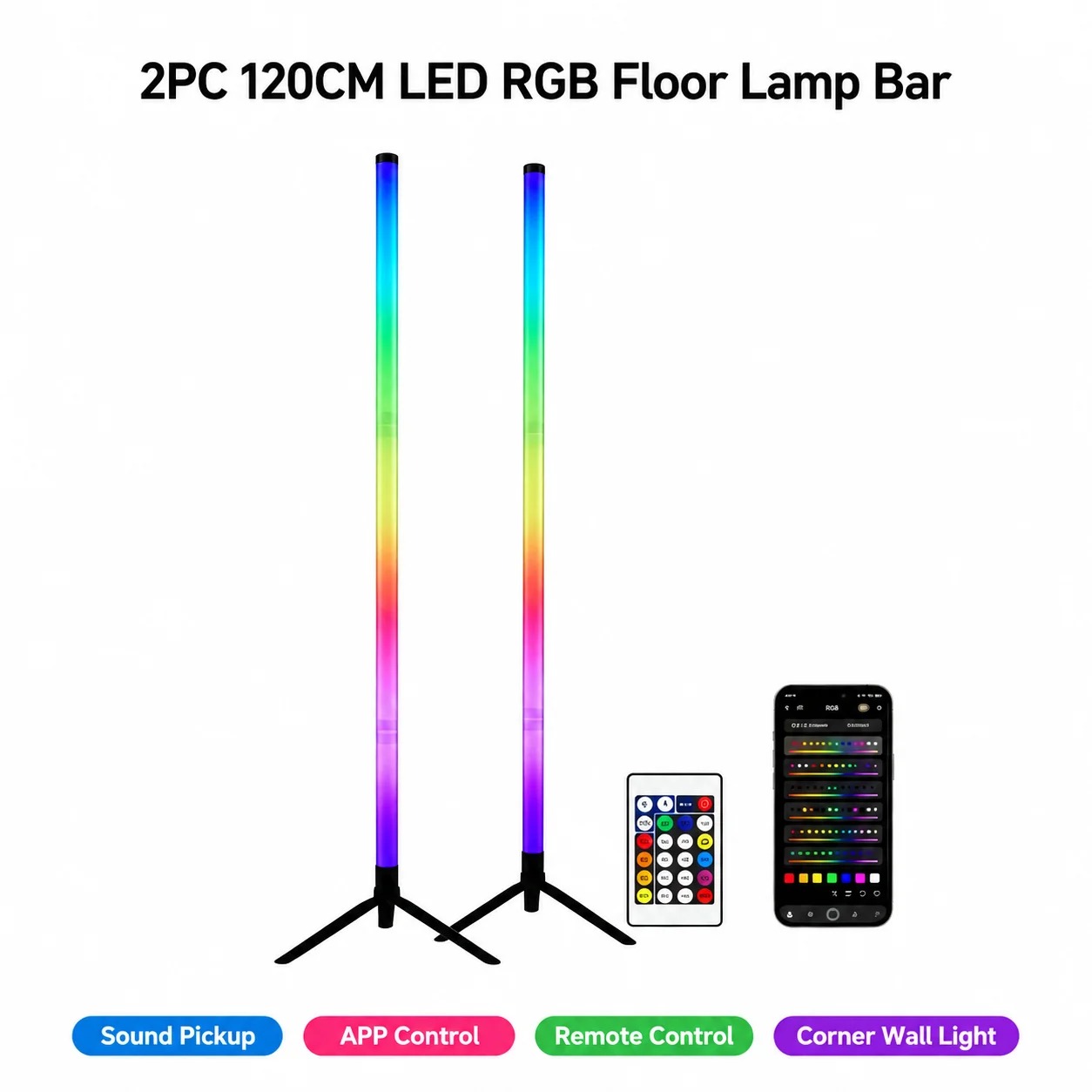 Lighting Decoration In Bedroom - 2 Paket Lampu Lantai Sudut LED