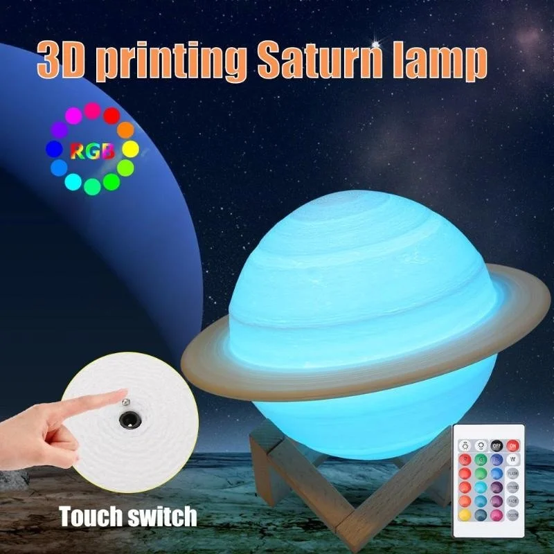 Colour Changing Bulb - Lampu Malam LED Lampu Saturnus Cetak
