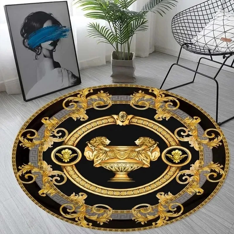 Home Decor Lighting Wholesale - Karpet Bulat Eropa Mewah Berlapis Emas,