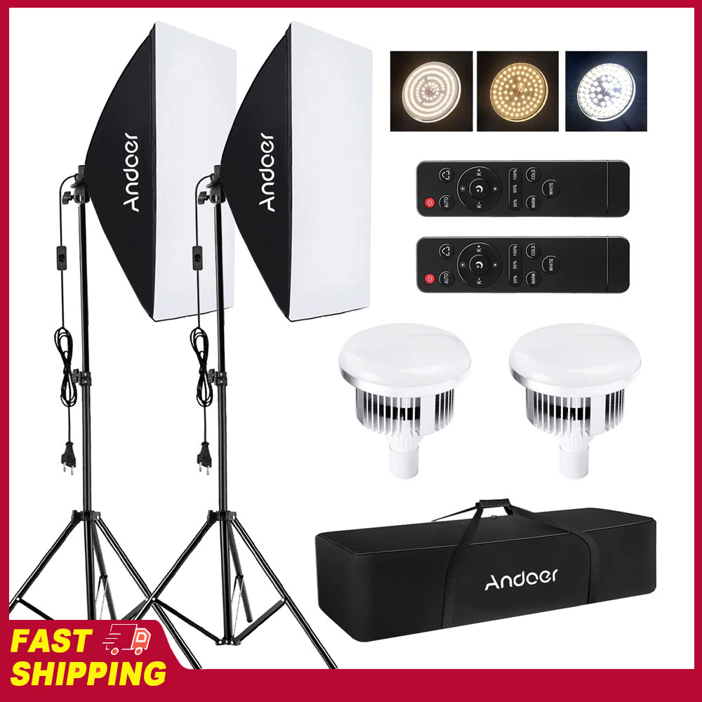 Lighting Gallery - Set Pencahayaan Softbox Andoer untuk Studio