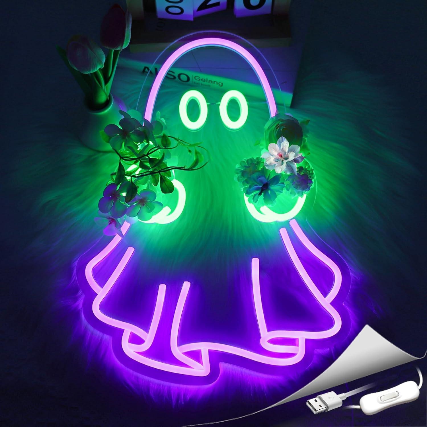 Lampu Neon LED USB Ghost Sign, - Lighting Decor For Home ulasan dan harga