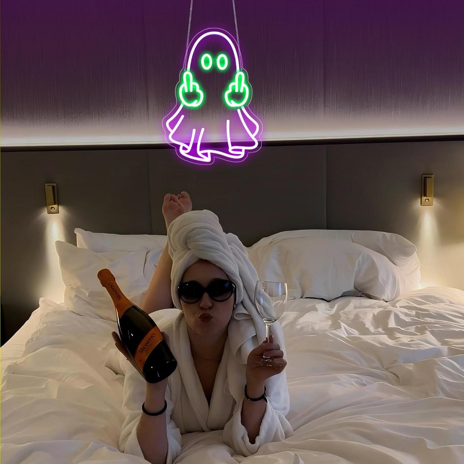 Lampu Neon LED USB Ghost Sign, - Lighting Decor For Home ulasan dan harga