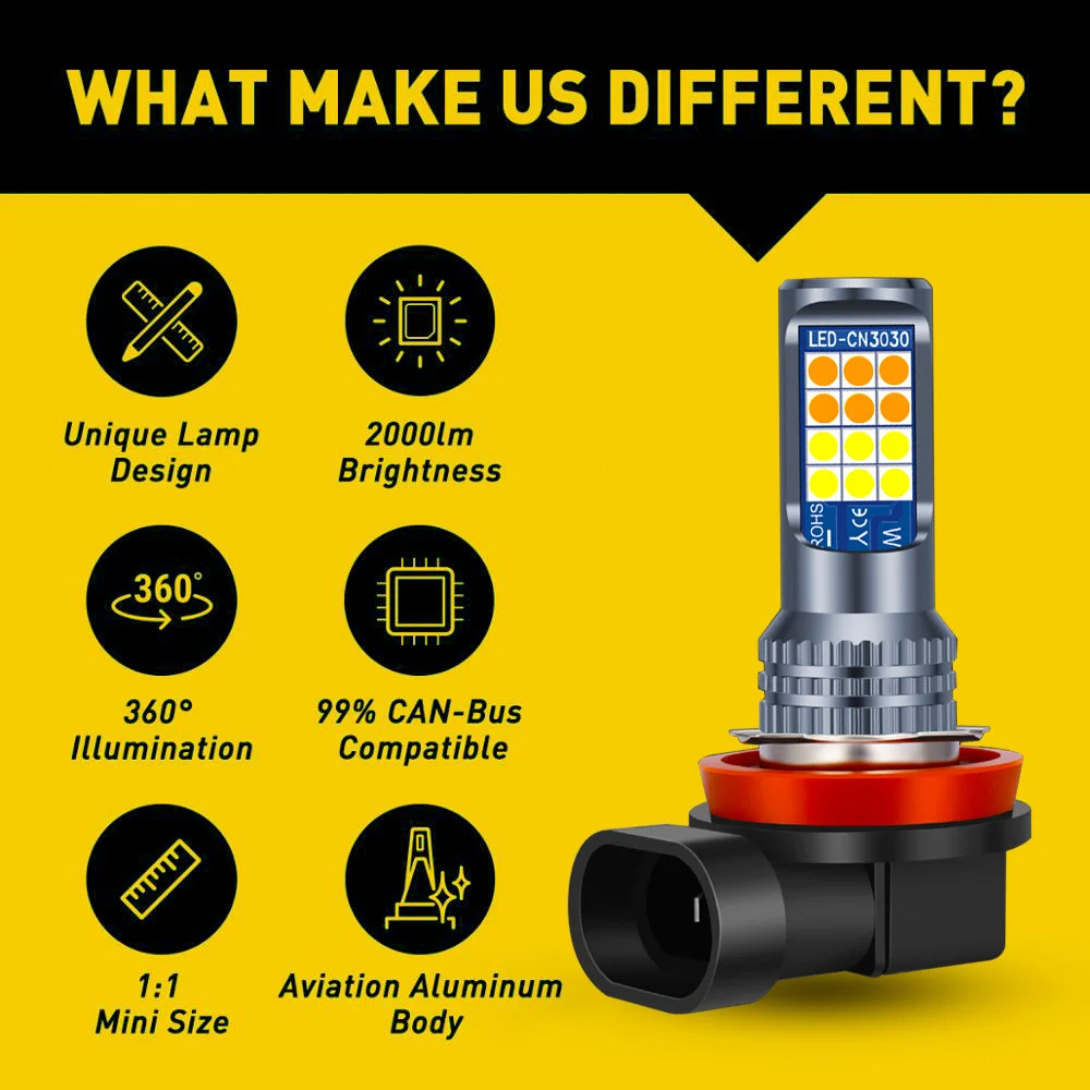 2 Buah Bohlam Lampu Kabut LED  - Colour Changing Bulb ulasan dan harga