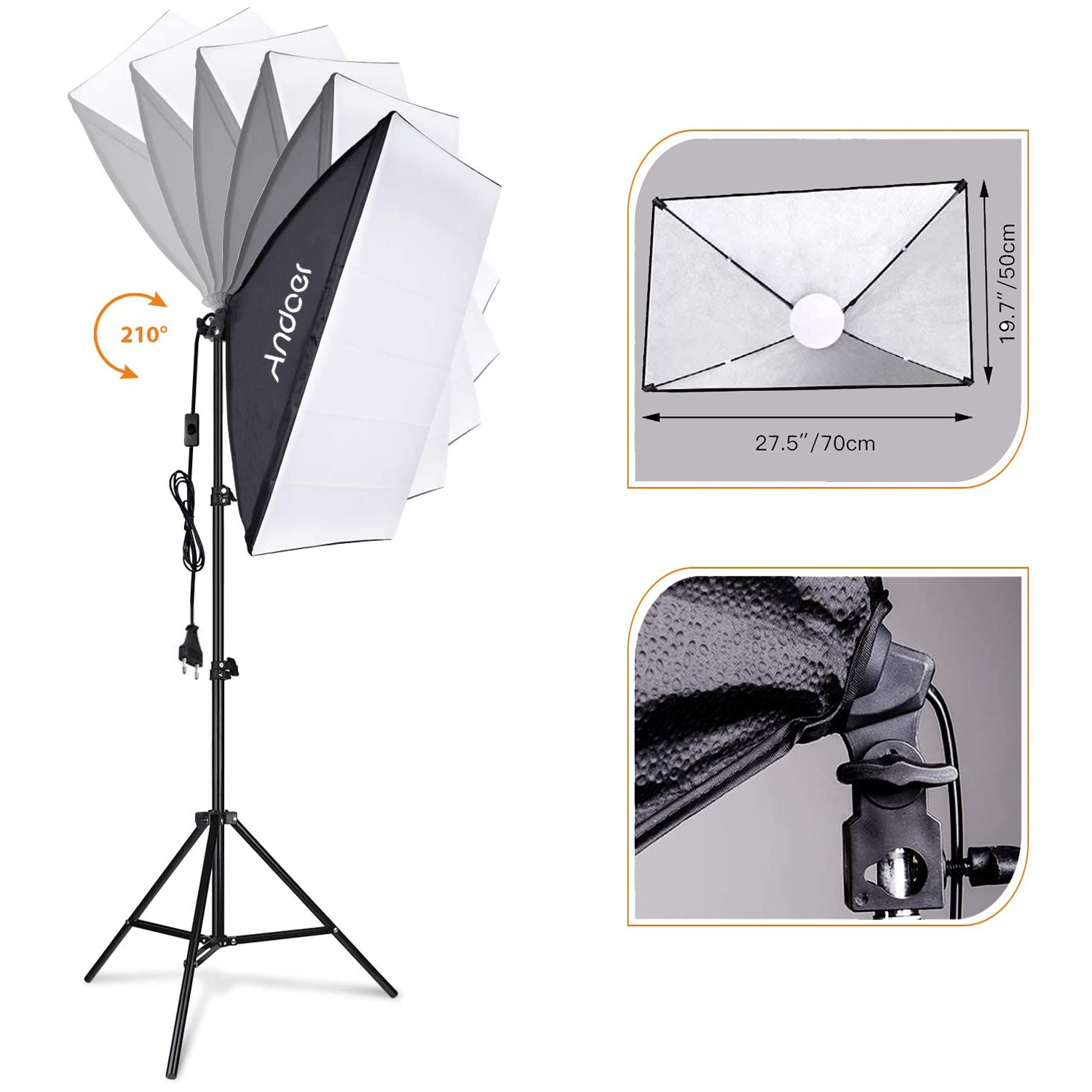 Set Pencahayaan Softbox Andoer - Lighting Gallery ulasan dan harga