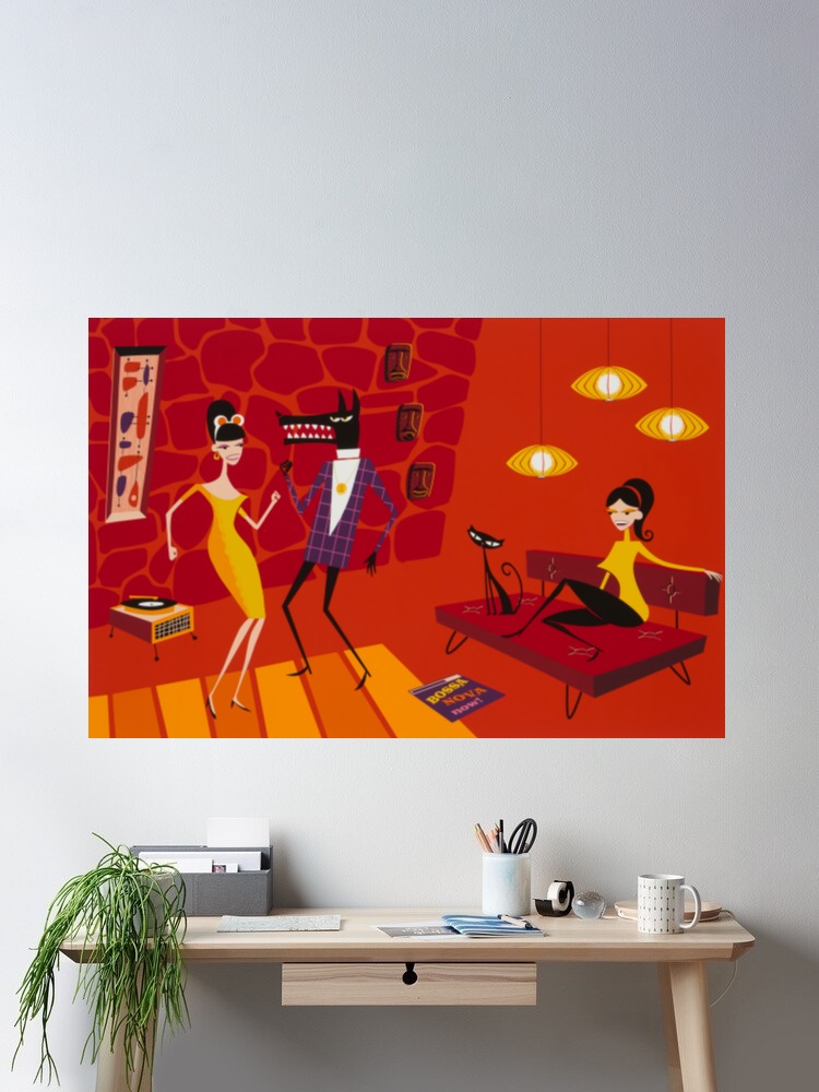Josh Agle Bossa Nova Now Photo - Nova Decor & Lighting Vase Glass Brun 26Cm ulasan dan harga